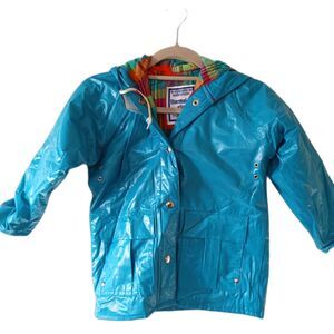 Vintage Thermal Slicks By Essex Color Block Quilted Hooded Jacket Kids Size 5
